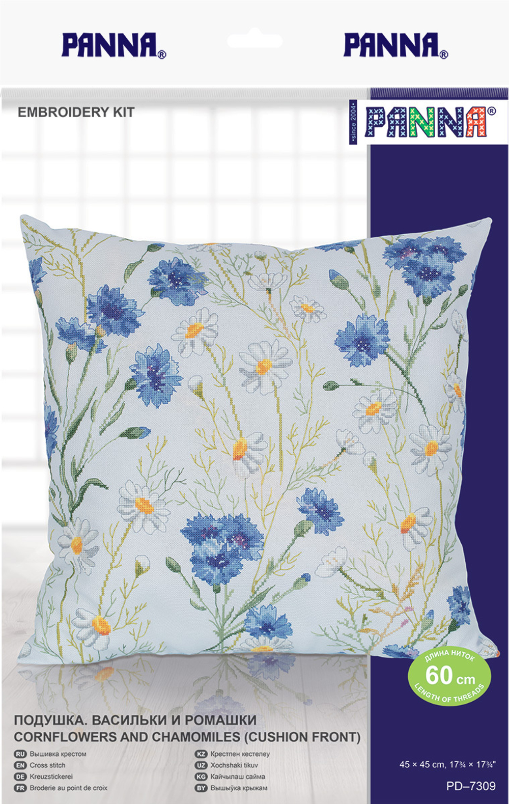 Набор для вышивания "PANNA"PD-7309 "Подушка. Васильки и ромашки"
