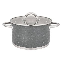 КАСТРЮЛЯ AGNESS СО СТЕКЛЯННОЙ КРЫШКОЙ, НЕРЖ.СТАЛЬ, СЕРИЯ МОНБЛАН 4,6Л 22Х12,5СМ (КОР=4ШТ.)