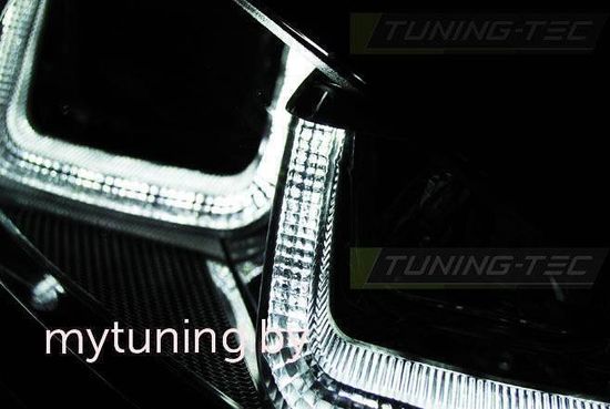Передние фары u-type black with chrome line для VW Golf MK7