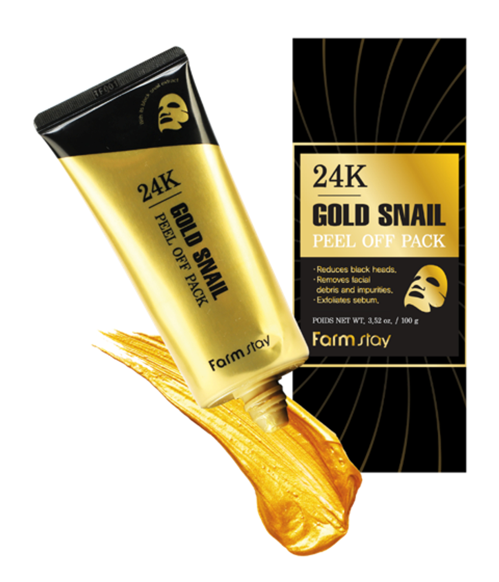 FarmStay Маска пленка с золотом и муцином улитки - 24K gold snail peel off pack, 100г
