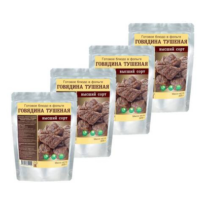 Готовое блюдо "Говядина тушеная (тушенка) ВС "Каскад" (Кронидов) 4шт*325гр, 1,3кг