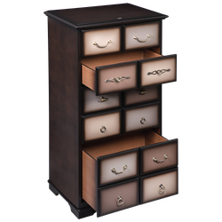 Комод "Пандора"- 5 с 4 ящиками Орех Оберджин, цвет фасада Шоколад