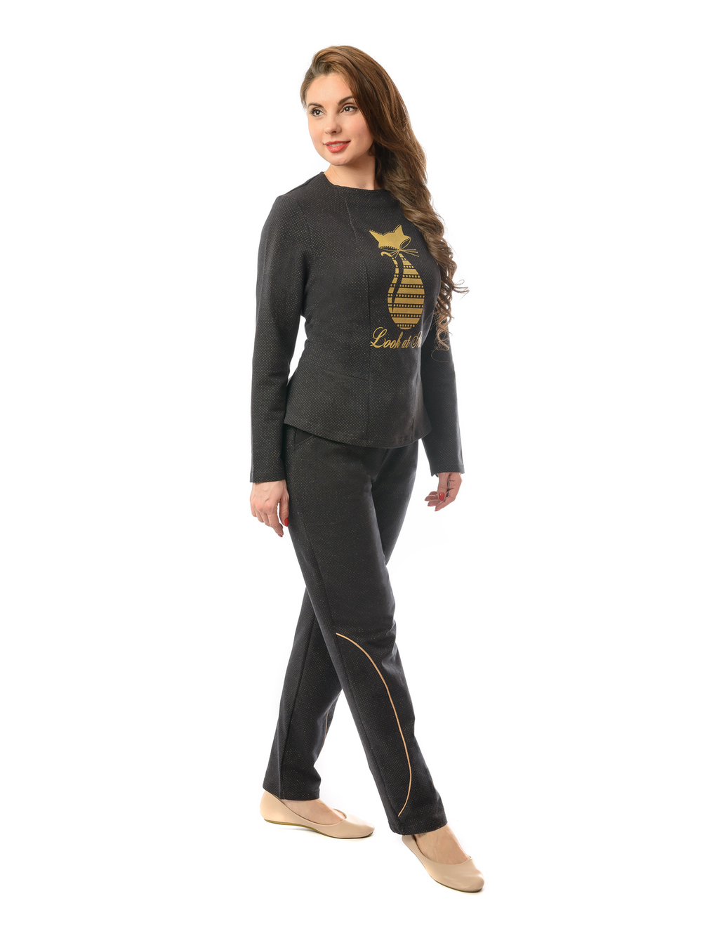 Костюм с брюками КБ-011П/черный