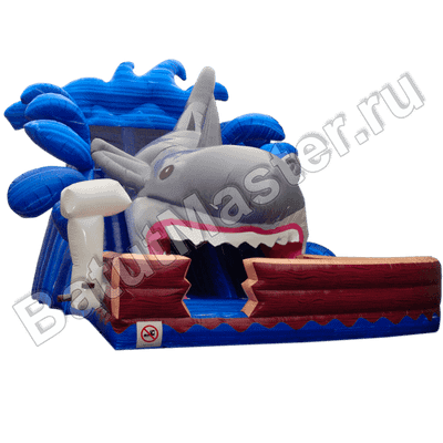 Детский надувной батут-горка "Акула"