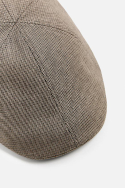 ZARA КЕПКА ИЗ ФЛАНЕЛИ С УЗОРОМ «ГУСИНАЯ ЛАПКА», РАЗНОЦВЕТНЫЙ