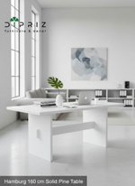 Стол кухонный, 160х90х75, Гамбург, обеденный, деревянный, белый, Dipriz