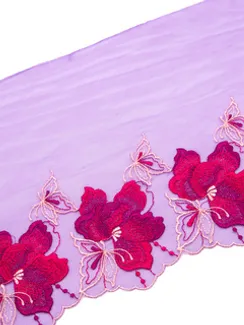 05-145 Вышивка на неэл. сетке 21 см, фуксия (правая)