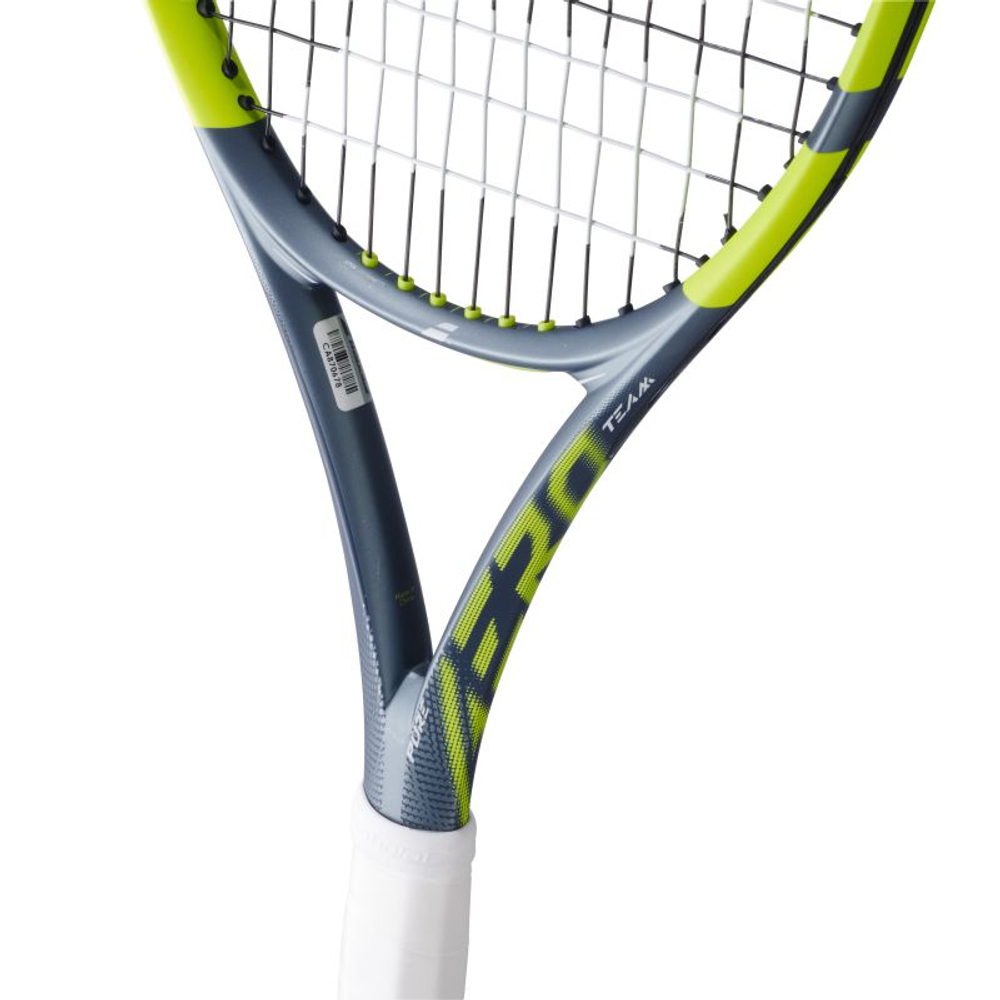 Теннисная ракетка Babolat Pure Aero Team Gen-9 - metallic dark forest/yellow + струны