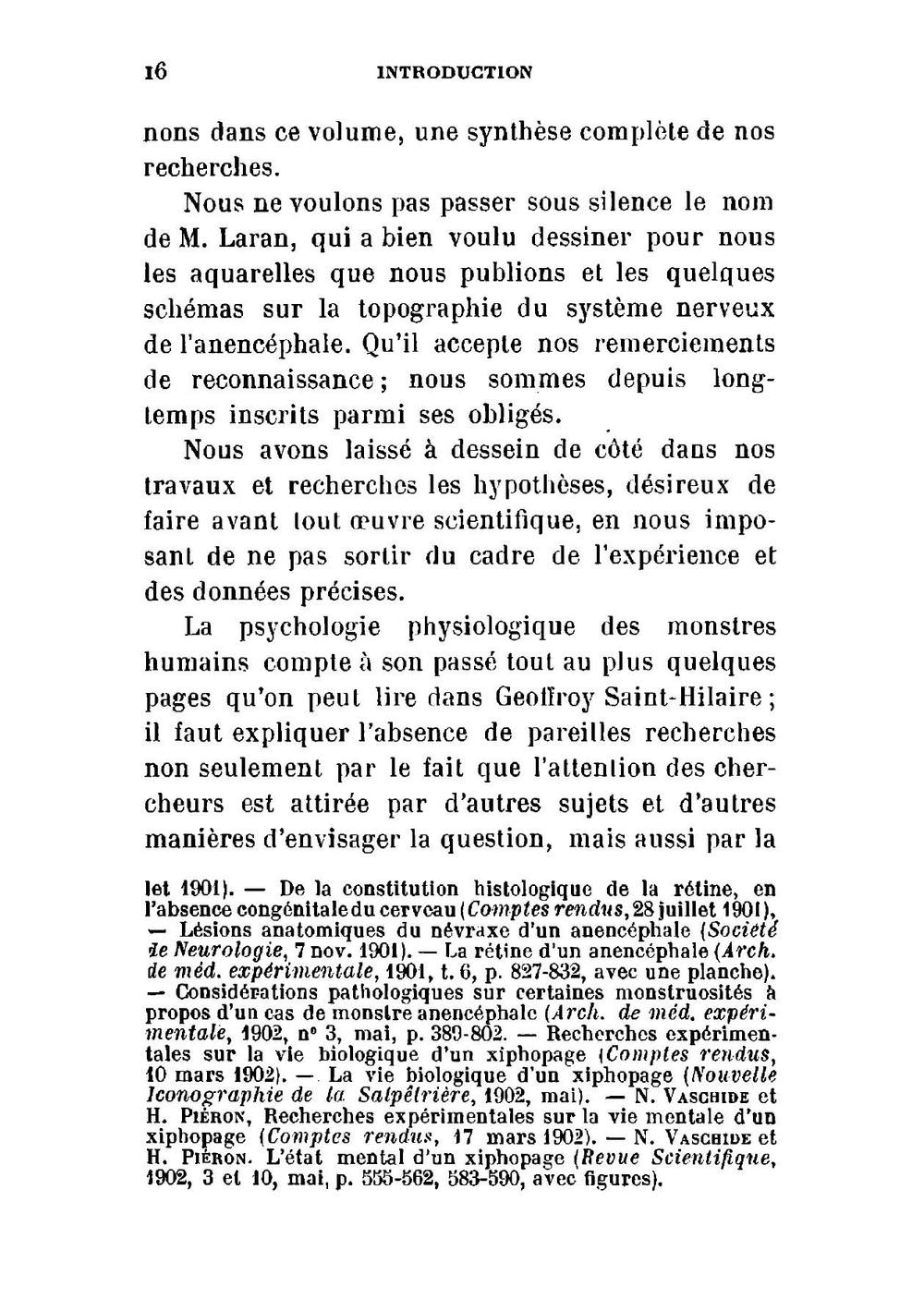 Essai sur la psycho-physiologie des monstres humains : un anencéphale - un xiphopage | Nicolae Vaschide