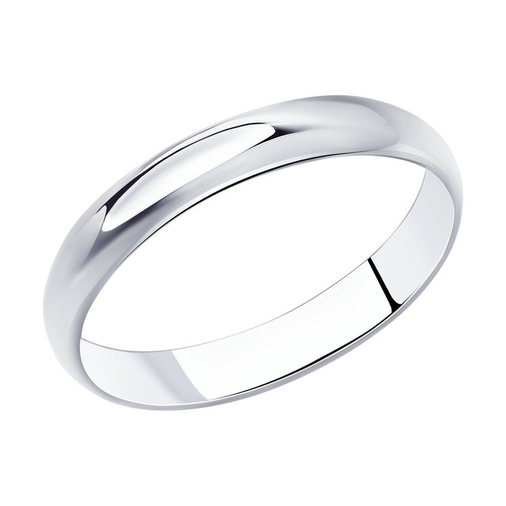 Обручальное кольцо из серебра гладкое ширина 3,5мм 22 размер