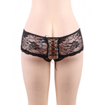 Трусики на завязках с доступом, черные, 3XL-4XL