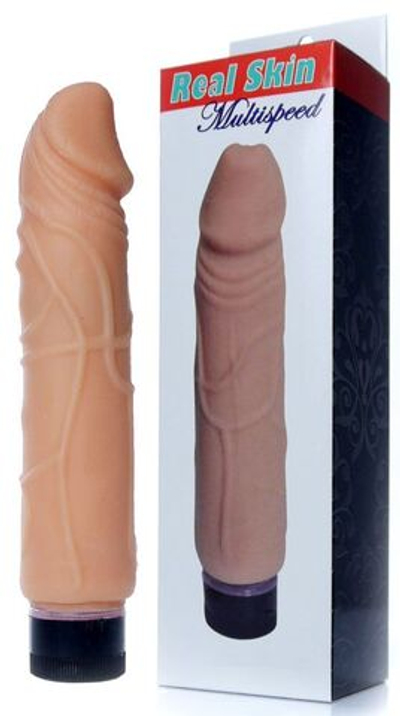 Телесный вибратор-реалистик Real Skin - 22 см. (Цвет: телесный)