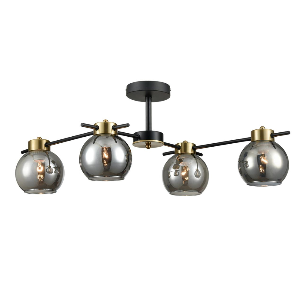 8059/4C COMFI LN24 000 черный, медь/дымчатый металл/стекло Люстра потолочная E27 4*60W 220V EMINA