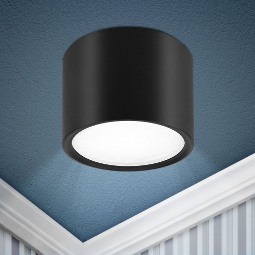 Светильник накладной ЭРА OL7 GX53 BK под лампу GX53 черный | Накладные светильники