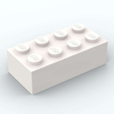 Lego 50шт Кирпич 2х4 (белый) 3001 / 300101