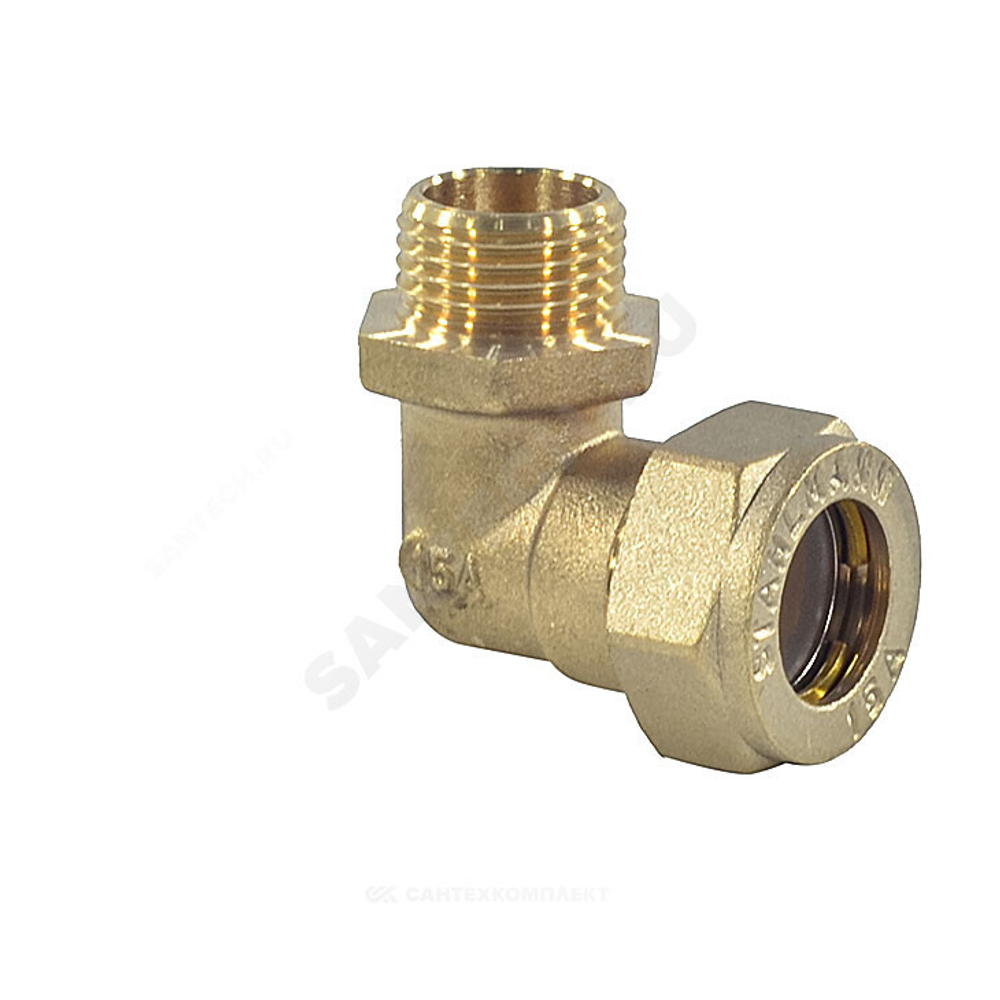 Угольник латунь 90гр 15Aх1/2" обжим/НР STAHLMANN SEML1501/2BEF
