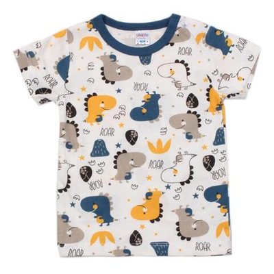 Футболка детская цвет молочный/динозаврики р. 92 10202255 (BONITO)