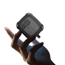 Усиленный чехол черного цвета от Dux Ducis для наушников Samsung Buds 3 и Buds 3 Pro, серия SECH Series Case, в комплекте с карабином