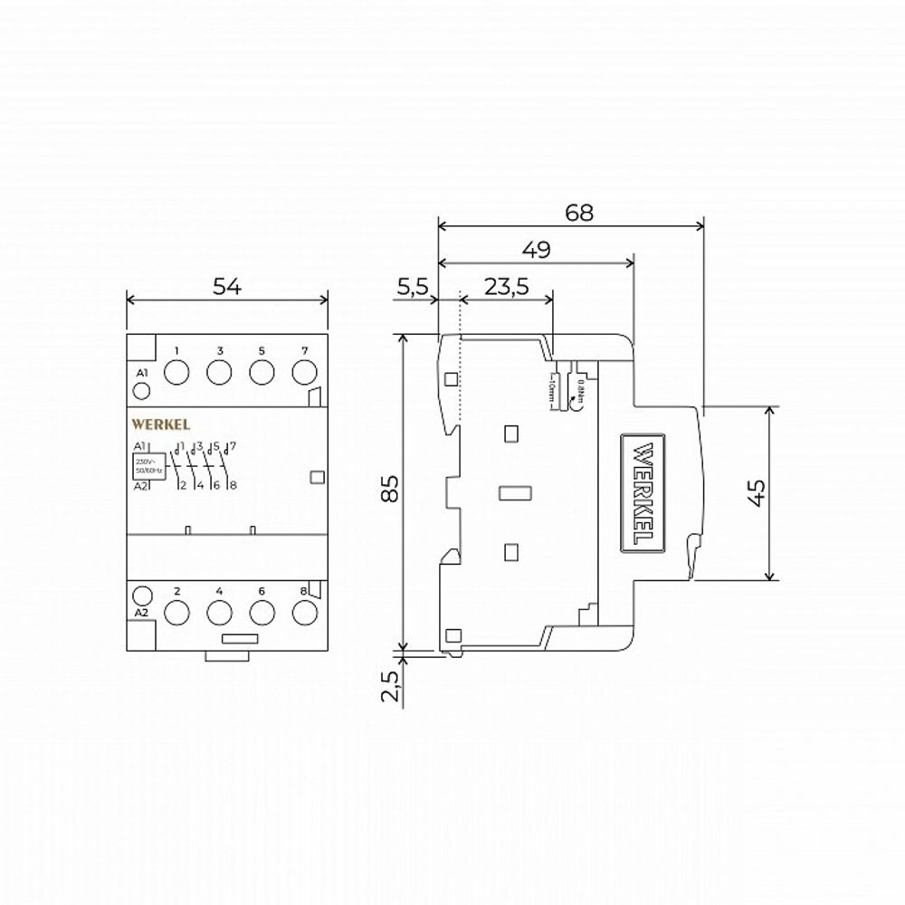 Контактор трехмодульный Werkel  W943M63O