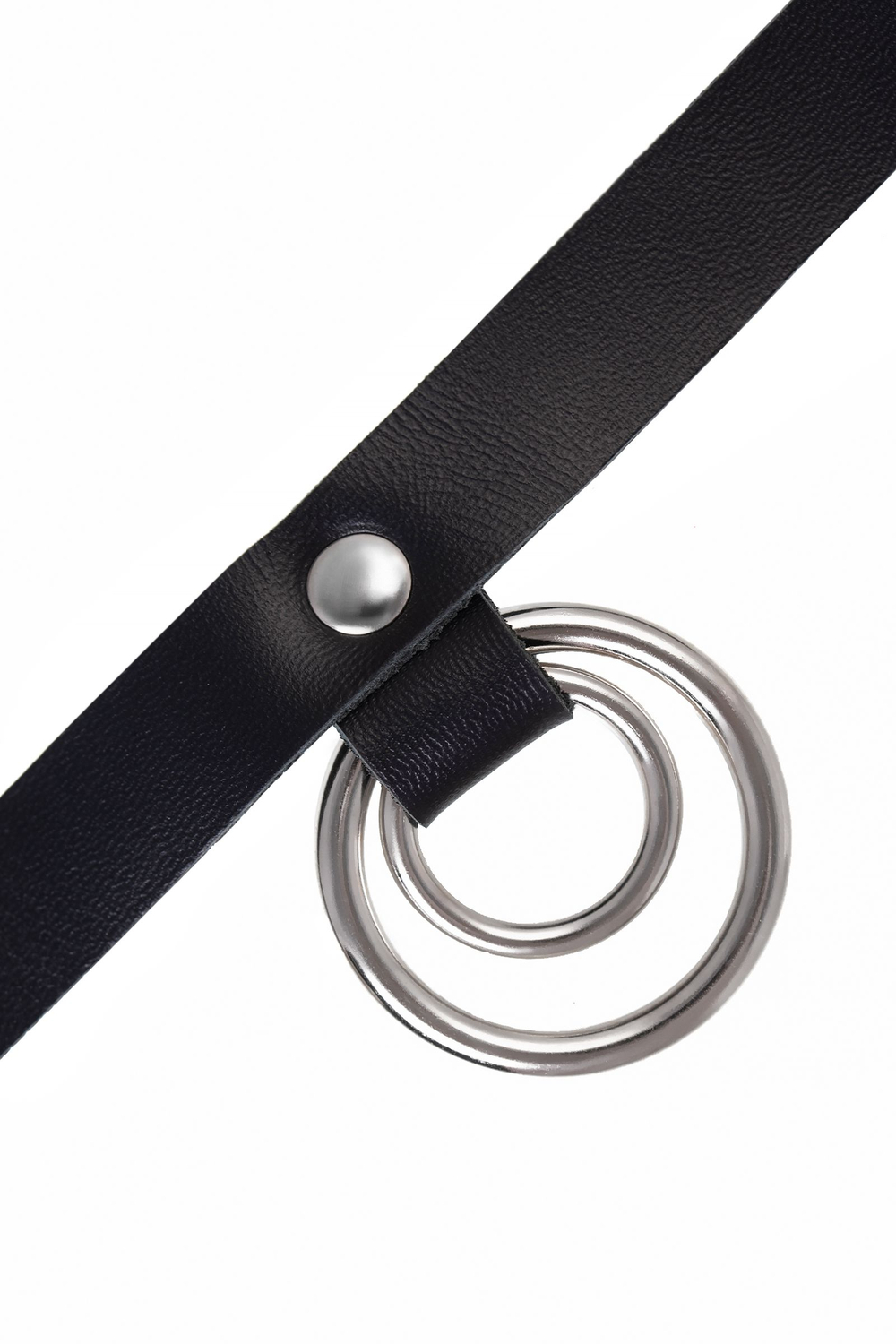 Черный чокер-ошейник с кольцом в кольце