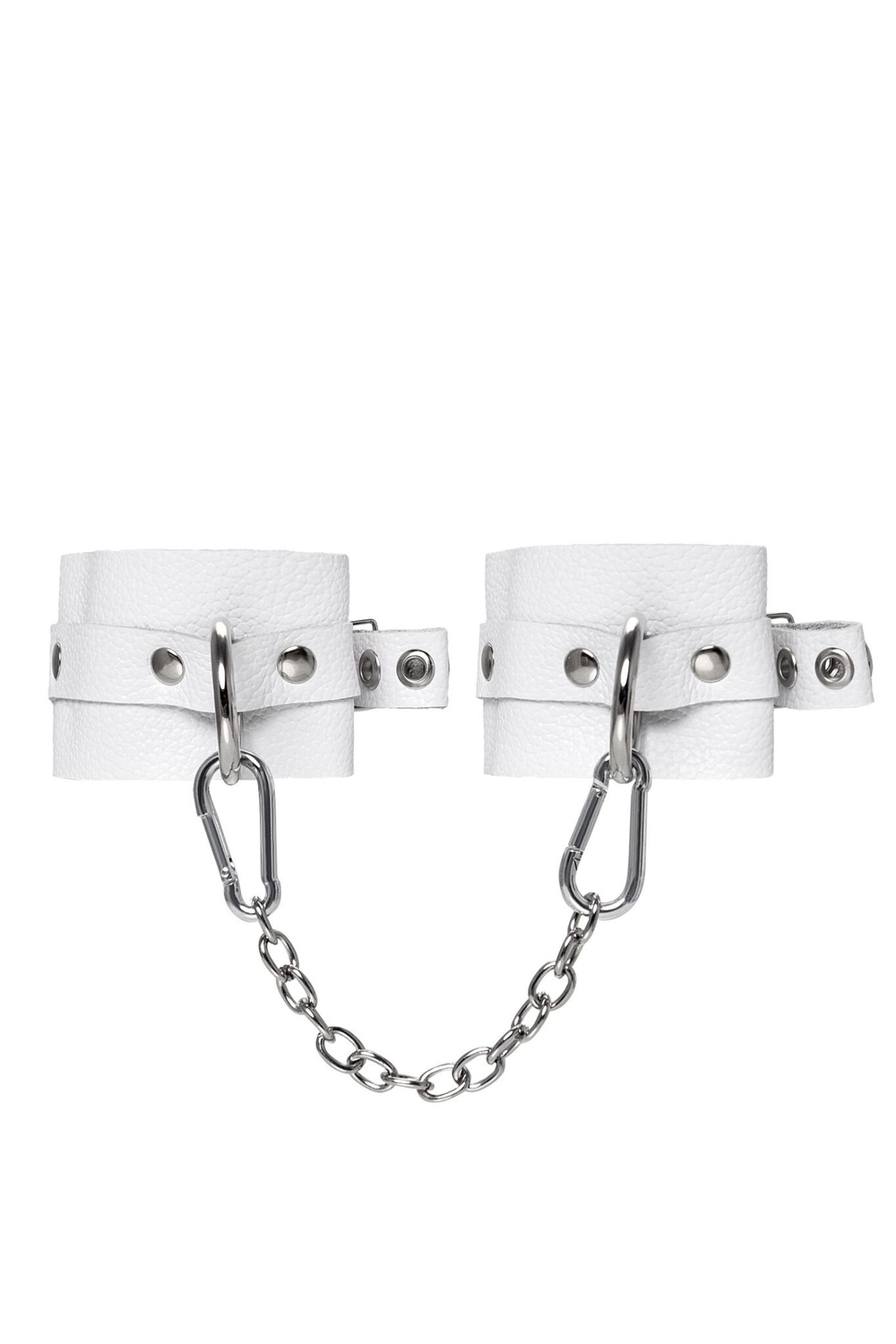 Белые мягкие кожаные оковы с люверсами