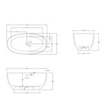 Ванна из искусственного камня ABBER Stein AS9641-1.3 белая матовая