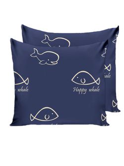 Постельное белье Сказка "Киты" 2-спальный Наволочка 70х70 см 2 шт Простынь 240х215 см Пододеяльник 175х215 см, перкаль