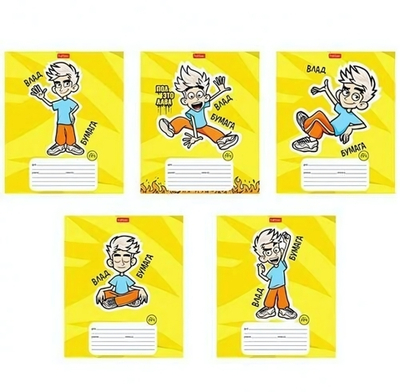 Тетрадь А5 18л. клет. "Влад А4" 5 диз. (Хатбер)