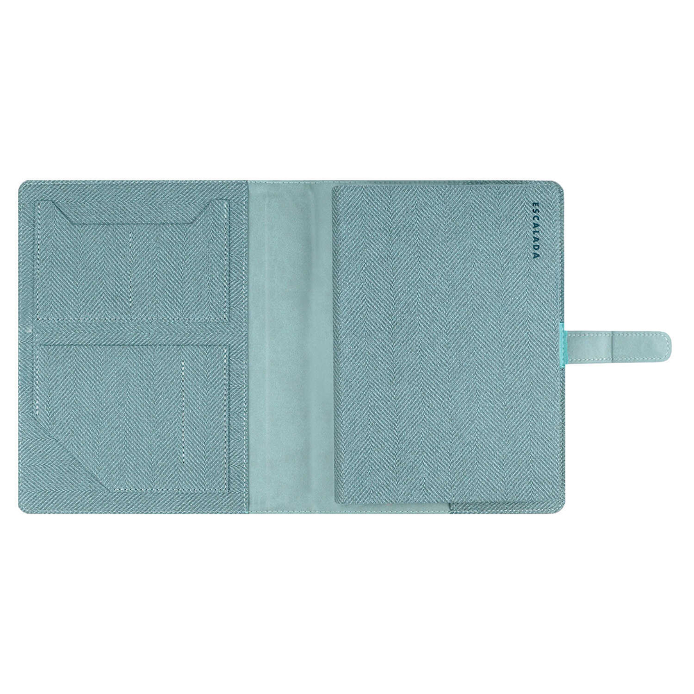 Ежедневник-органайзер недатированный ESCALADA, А5+, 160 л., арт. 70549/ 10 САРЖА ПЕПЕЛЬНО-ГОЛУБОЙ (кожзам: 146х211 мм, 175x225 мм, твёрдый переплёт с поролоном, материал обложки: искусственная кожа "Буйвол", искусственная кожа "Саржа"; способ креплен