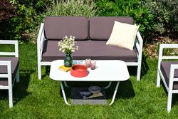 "Эстелья" лаунж-зона из алюминия со столиком из HPL 4-местная