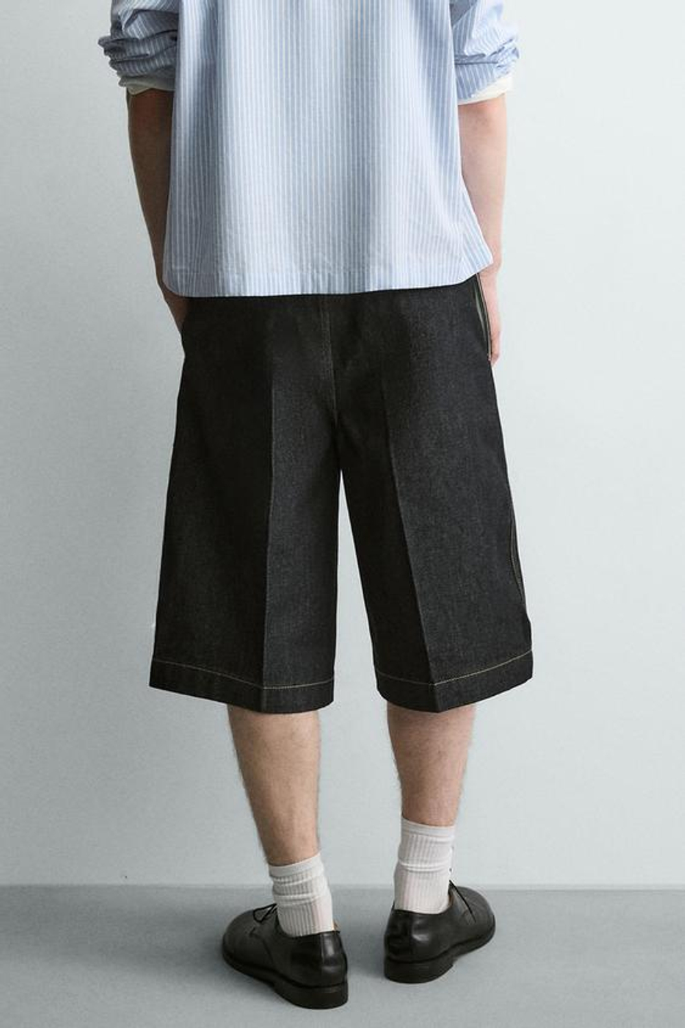 ZARA ШОРТЫ ИЗ ДЕНИМА RELAXED FIT, СИНИЙ