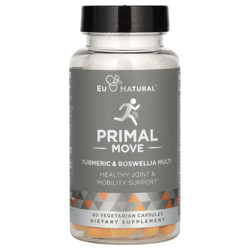 Eu Natural, Primal Move, мультивитамины с куркумой и босвеллией, 60 вегетарианских капсул