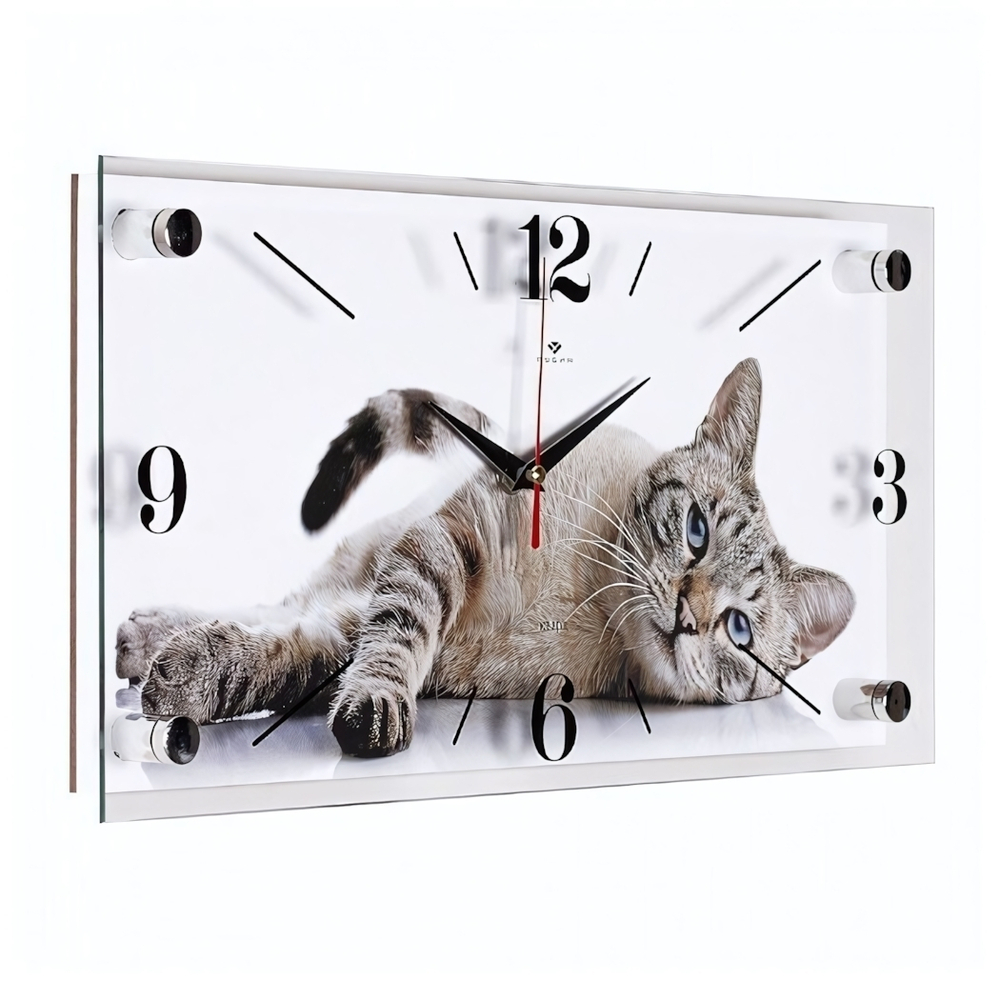 1939-019 Часы настенные "Серый кот" Рубин