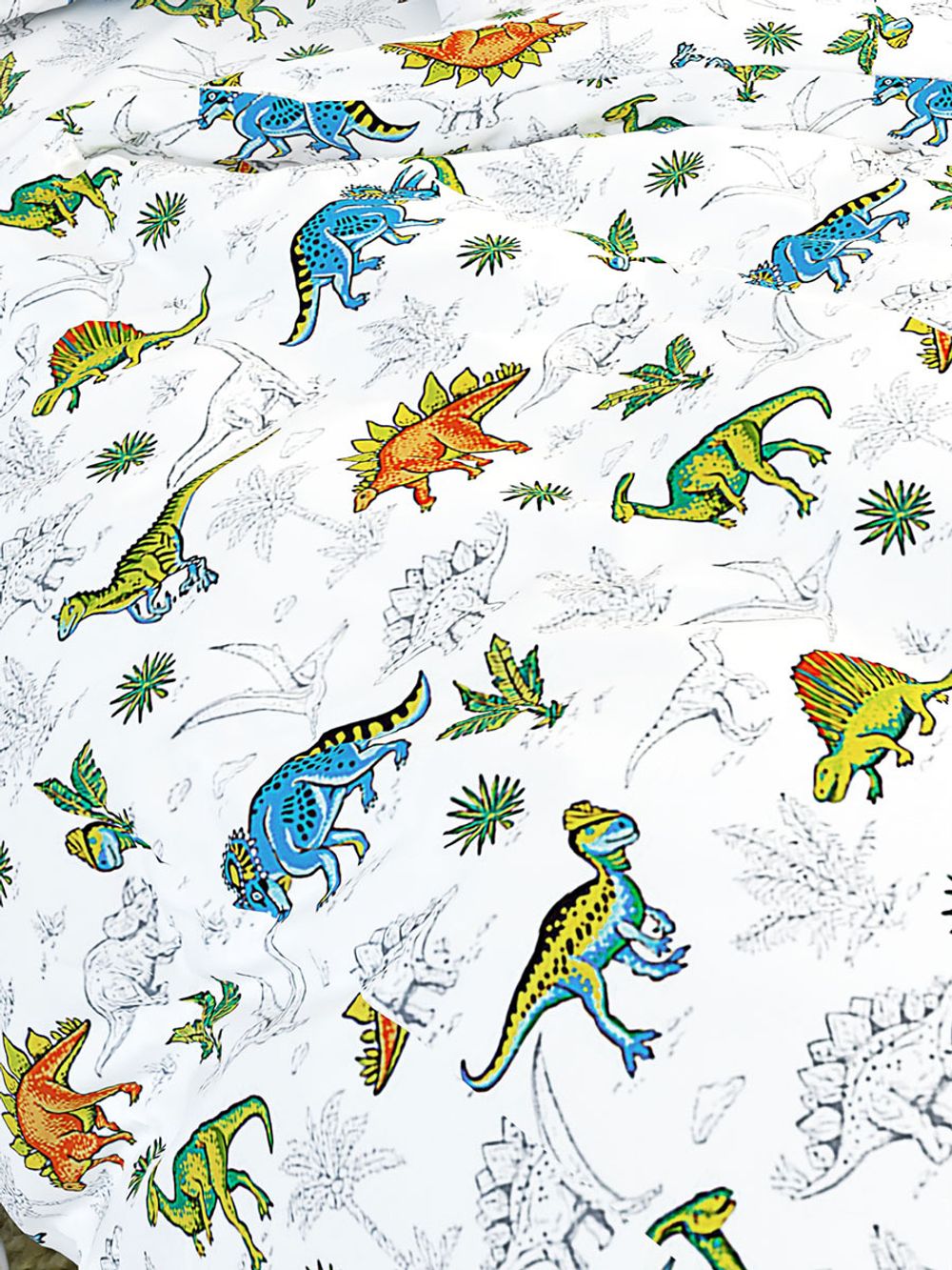 Простынь перкаль Сказка "Динозавры" 200x215 см