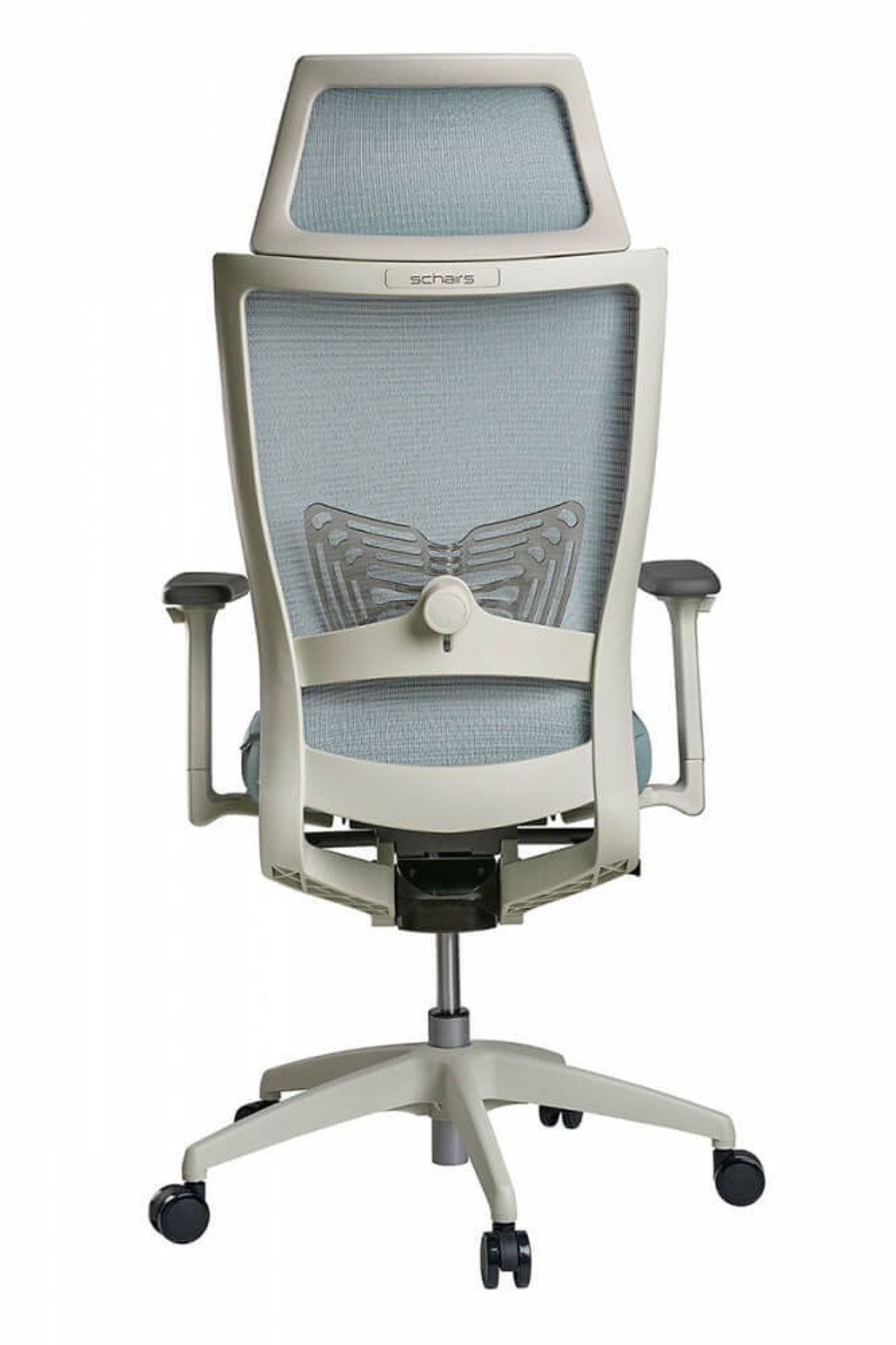 Кресло эргономичное SCHAIRS ZENITH ZEN2-М01W каркас белый/ IR19SB сетка/ IT01SB ткань серебр-голубая