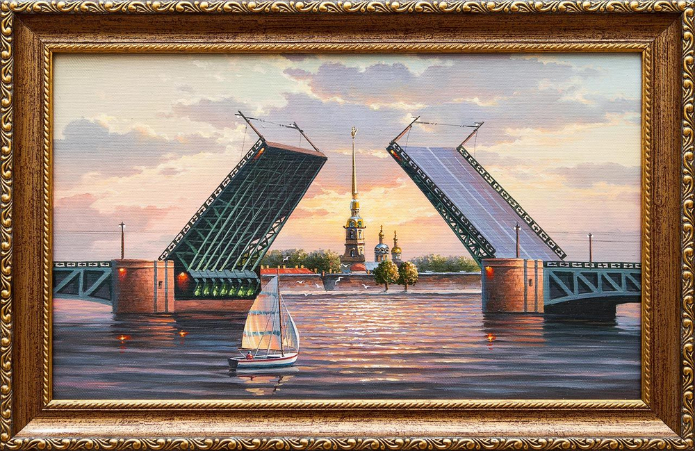 Картина маслом "Дворцовый мост" Гафиатуллин