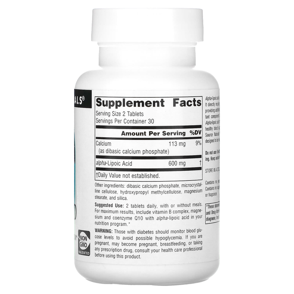 Source Naturals, альфа-липоевая кислота, замедленное высвобождение, 60 таблеток