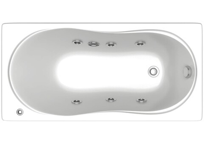 Ванна акриловая BAS Лима 1300х700 с гидромассажем и каркасом