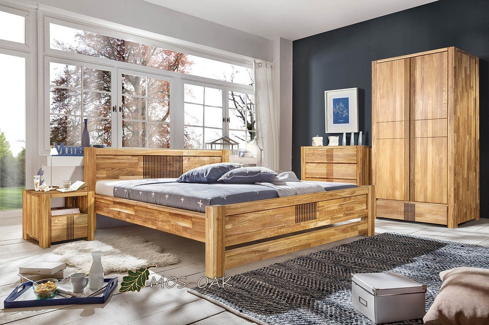 Шкаф для одежды из массива дуба Аликанте двухдверный