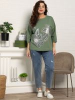 Блуза Цветочная рапсодия (зеленая) Б15312-18М LT Collection