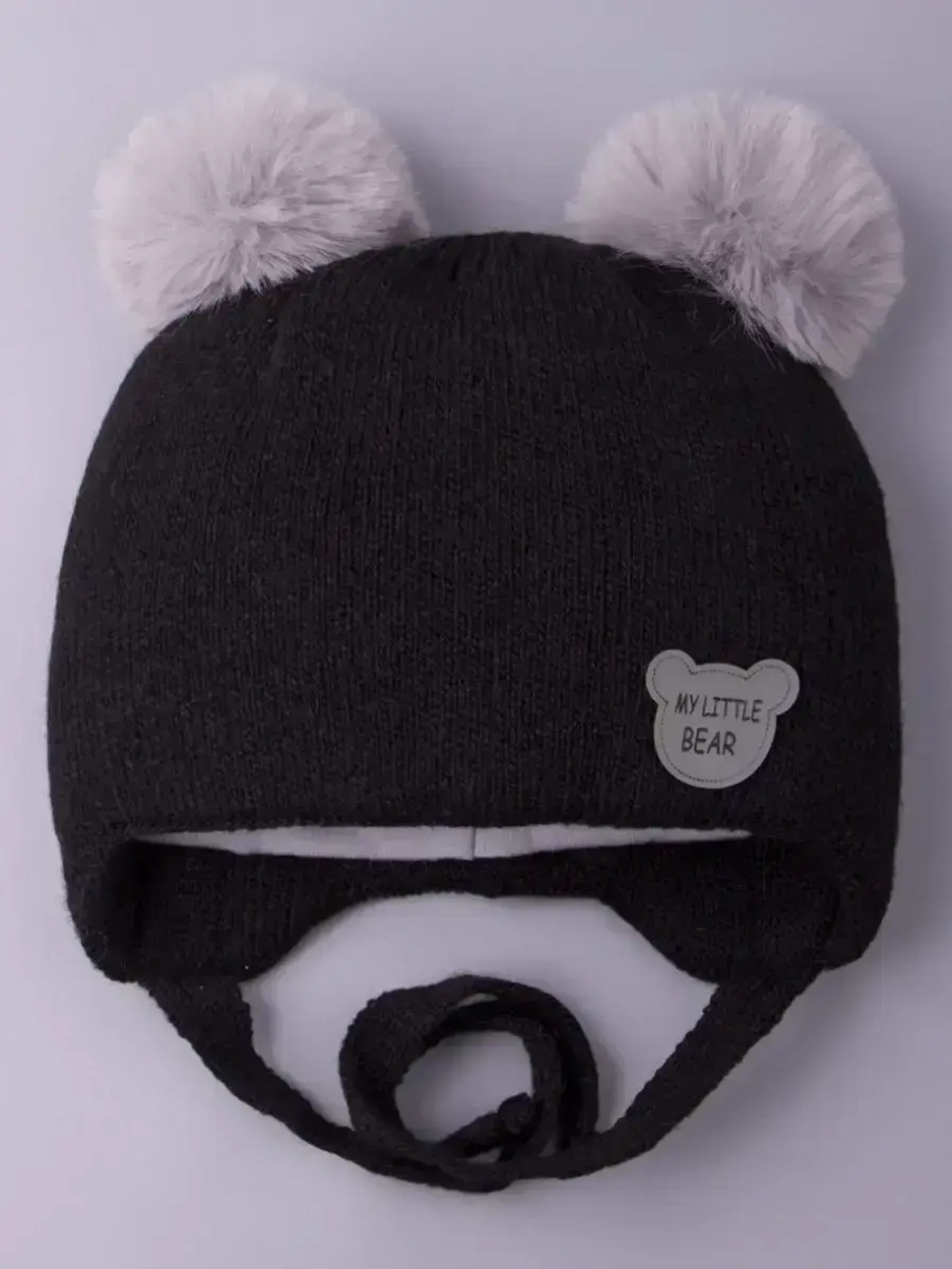 Шапка детская зимняя вязаная с ушками