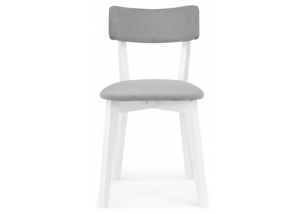 Стул деревянный Woodville Гилмар белый, Тедди серый ВР9.024, ножки белые