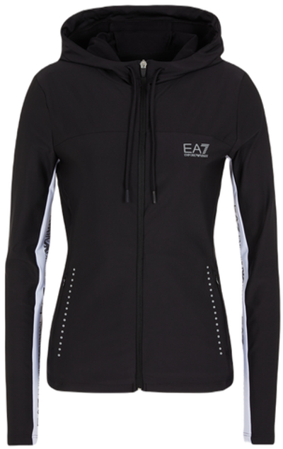 Женская теннисная куртка EA7 Woman Jersey Sweatshirt - Black