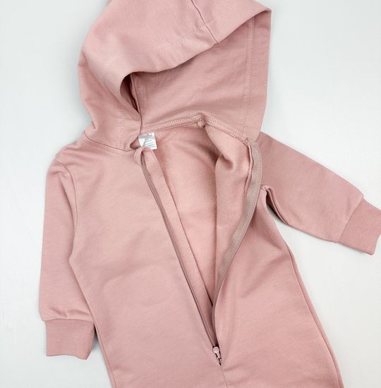 Комбинезон из футера с начесом, Пудра