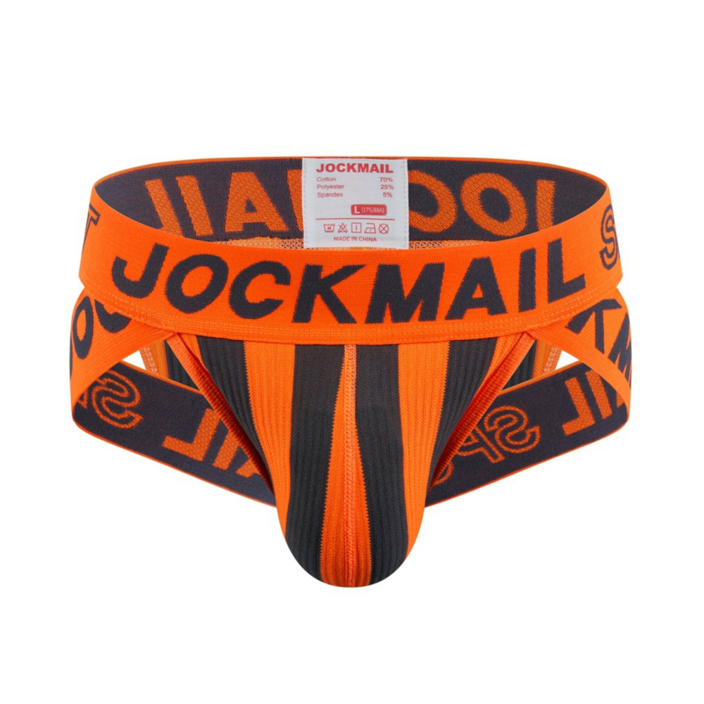Мужские трусы брифы оранжевые с вырезами по бокам JOCKMAIL JM2026-21