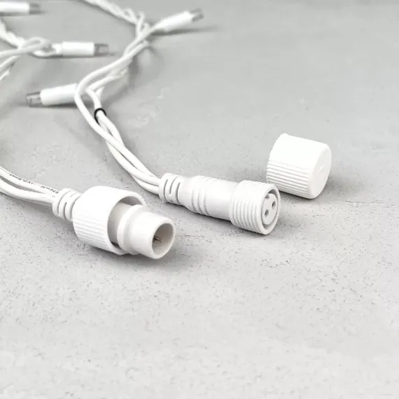 Светодиодная бахрома с колпачком 3,2*0,9 м., 168 теплых белых LED ламп, каучуковый белый провод, LTC (LL168-8-2WW)