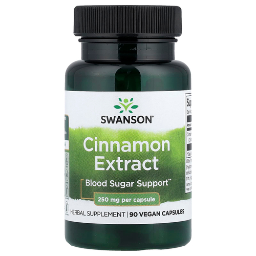 Swanson, экстракт корицы, 250 мг, 90 веганских капсул
