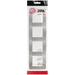 Рамка для розеток и выключателей ЭРА Серия 12 12-5004-16 на 4 поста, титан | ЭРА 12 Титан