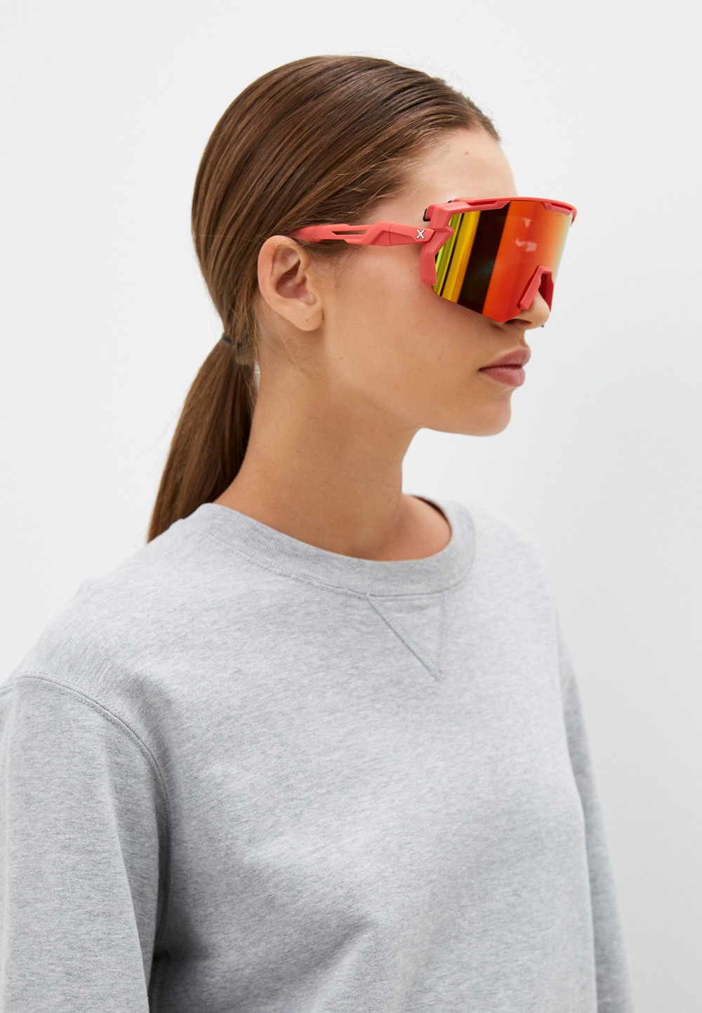 Спортивные очки с диоптриями HILX Samurai / Matt Solid Red / Red Polarized Lens + Clear Lens