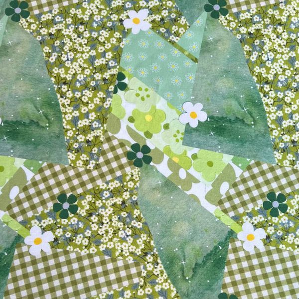 ЗЕЛЕНАЯ ЦВЕТОЧНАЯ АБСТРАКЦИЯ - 100% хлопок 1